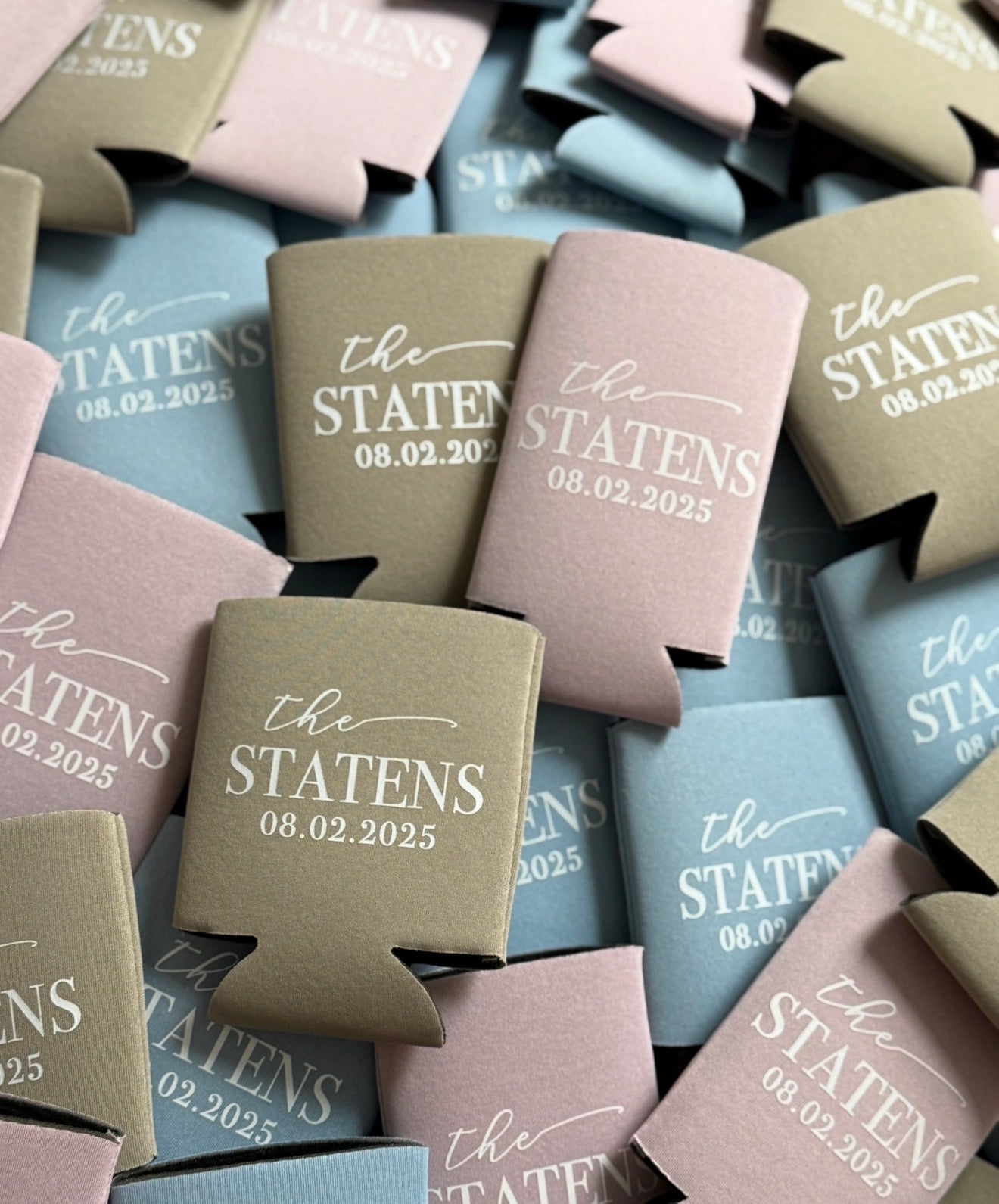 Solid color- decorated koozies