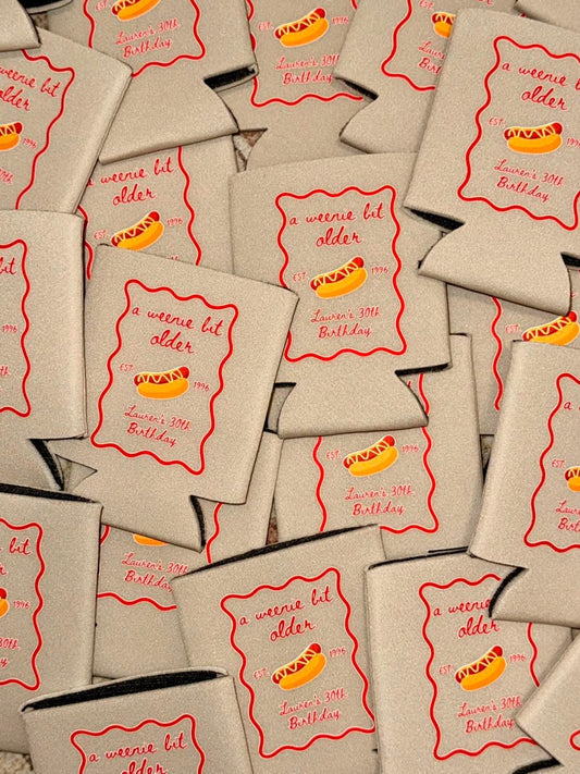 Solid color- decorated koozies
