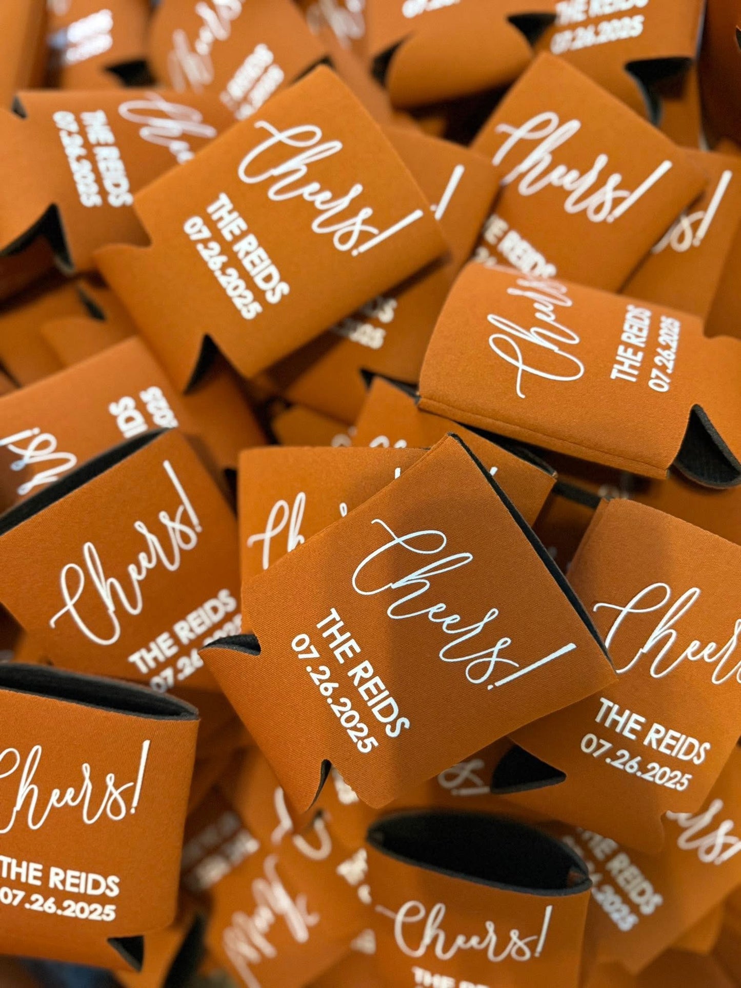 Solid color- decorated koozies