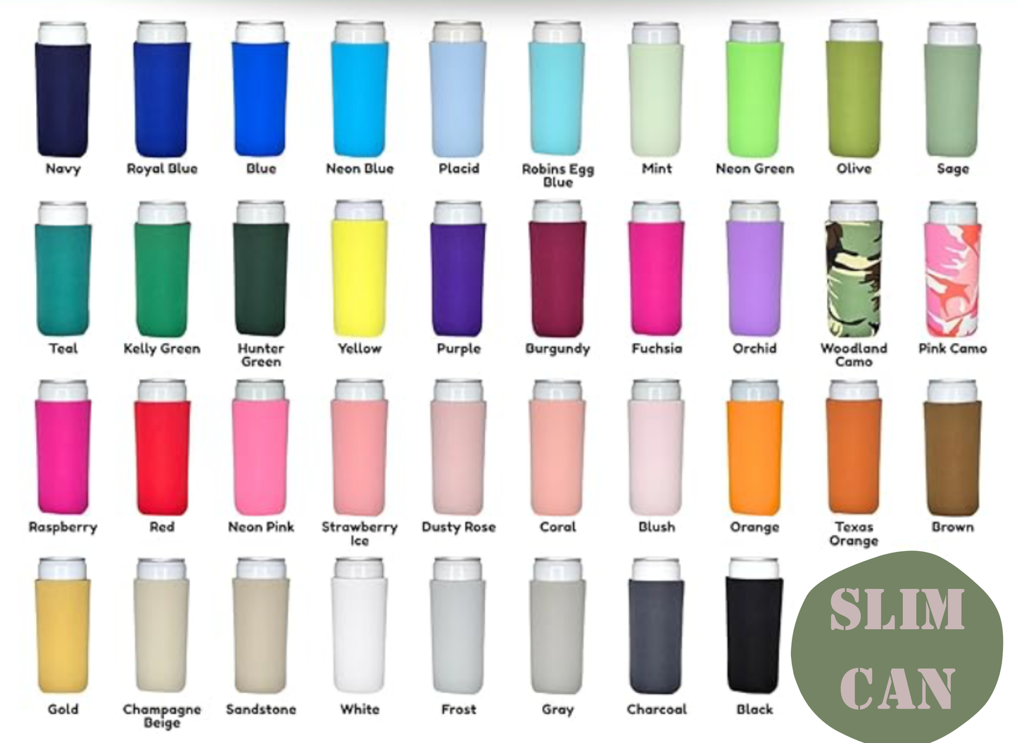 Solid color- decorated koozies