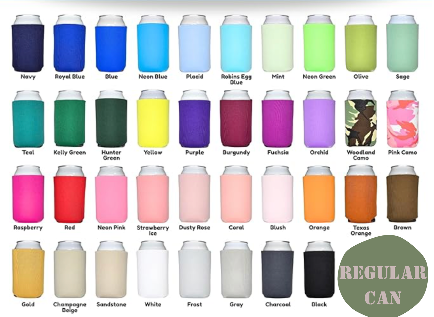 Solid color- decorated koozies